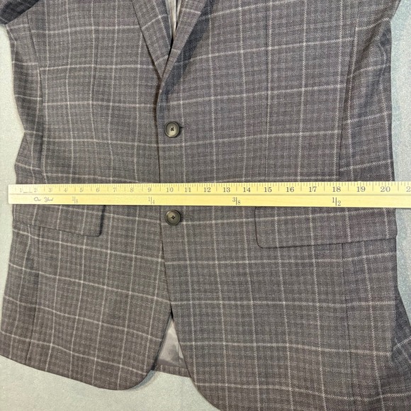 Jos A Bank Blazer Mens 42L Brown Plaid Traveler Travel Tech Slim Fit Jacket Coat - Picture 5 of 10